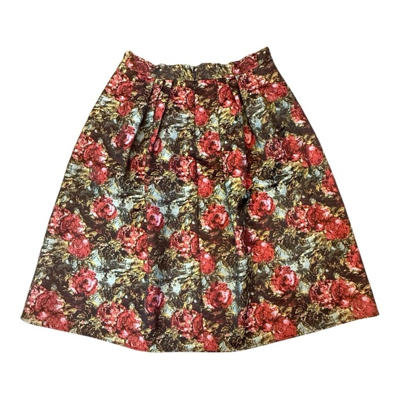 Eva Mendes New York & Co Floral A-Line Midi Skirt Size 16 - Picture 2 of 5